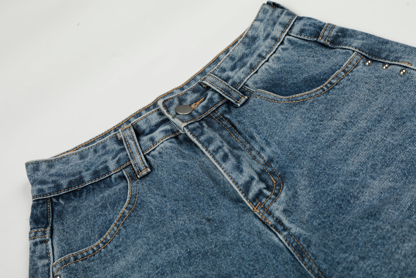 Severs Graffiti Letter Print Rivet Side Seam Wide Leg Barrel Jeans High Waist Washed Y2K Streetwear