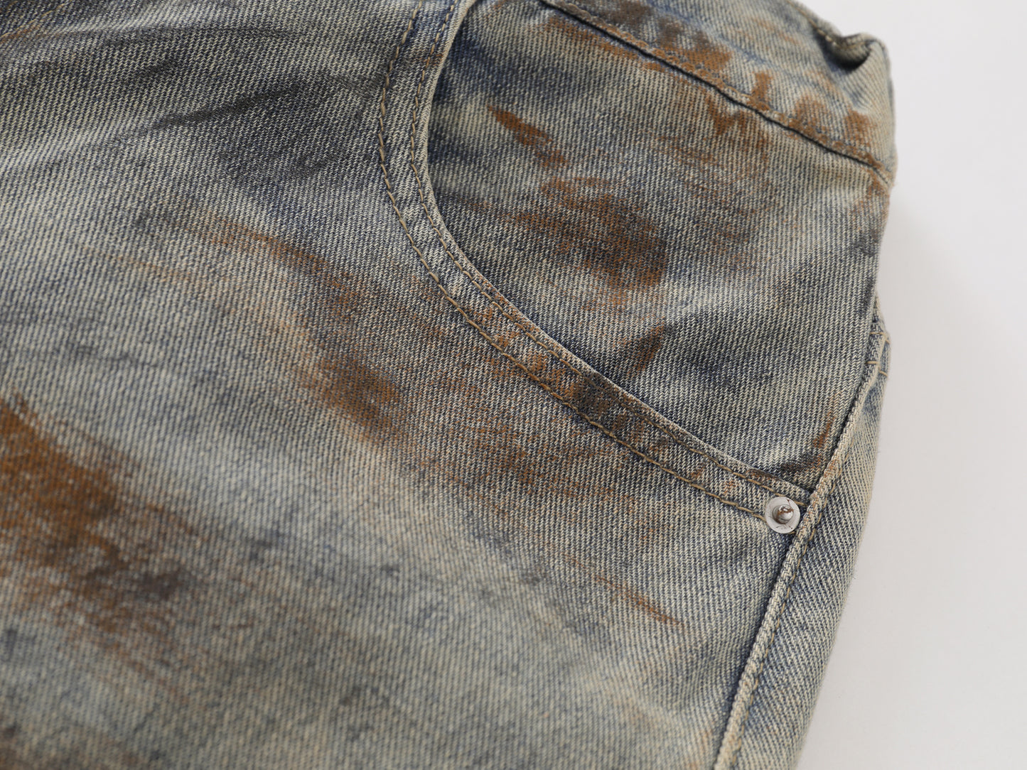 Mud Dye Earth Tone Wide Leg Denim Shorts High Waist Washed Vintage Streetwear Summer Casual Jean Shorts | Dust Storm