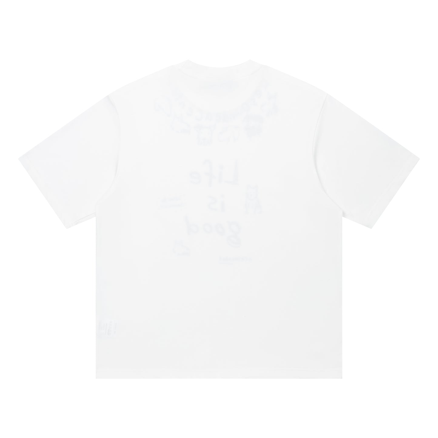White DuoMatch doodle tee back view