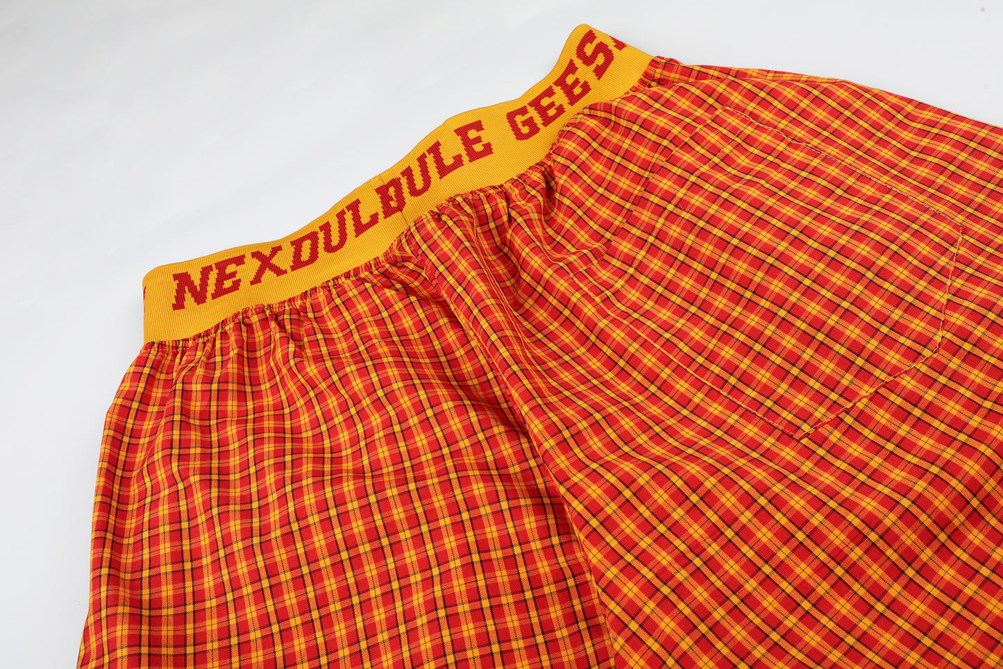 NEXDULE GEESAS Plaid Print Wide Leg Barrel Pants High Waist Streetwear Y2K Vintage Logo Waistband Zip Hem Trousers | Plaid Drop