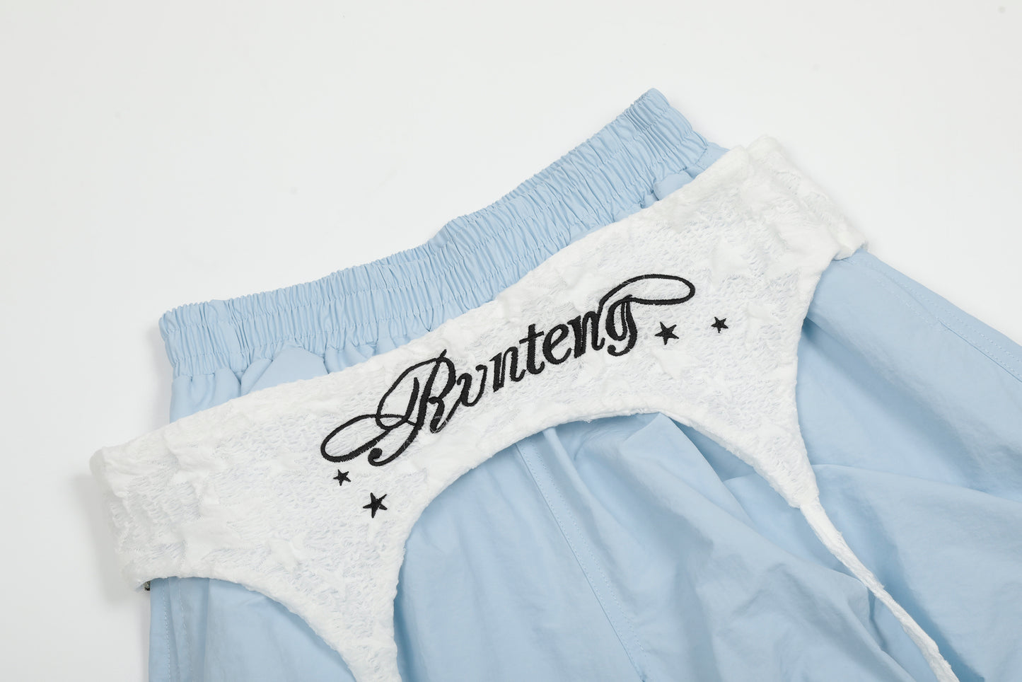 Women's Rvnteng Long-term Star Embroidery Waistband Cargo Balloon Wide Leg Pants Elastic Waist Y2K Streetwear Trousers