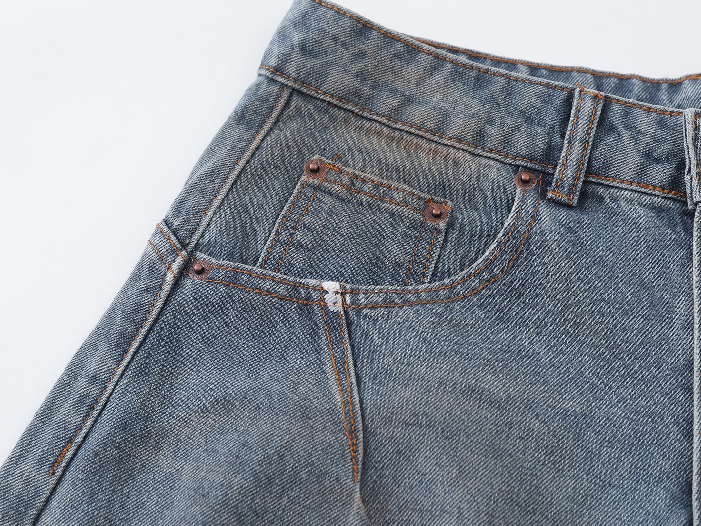 Mud Wash Distressed Barrel Wide Leg Jeans Earth Tone Fading Ripped Knee High Waist Baggy Denim Pants Vintage Streetwear Trousers | Mud Barrel