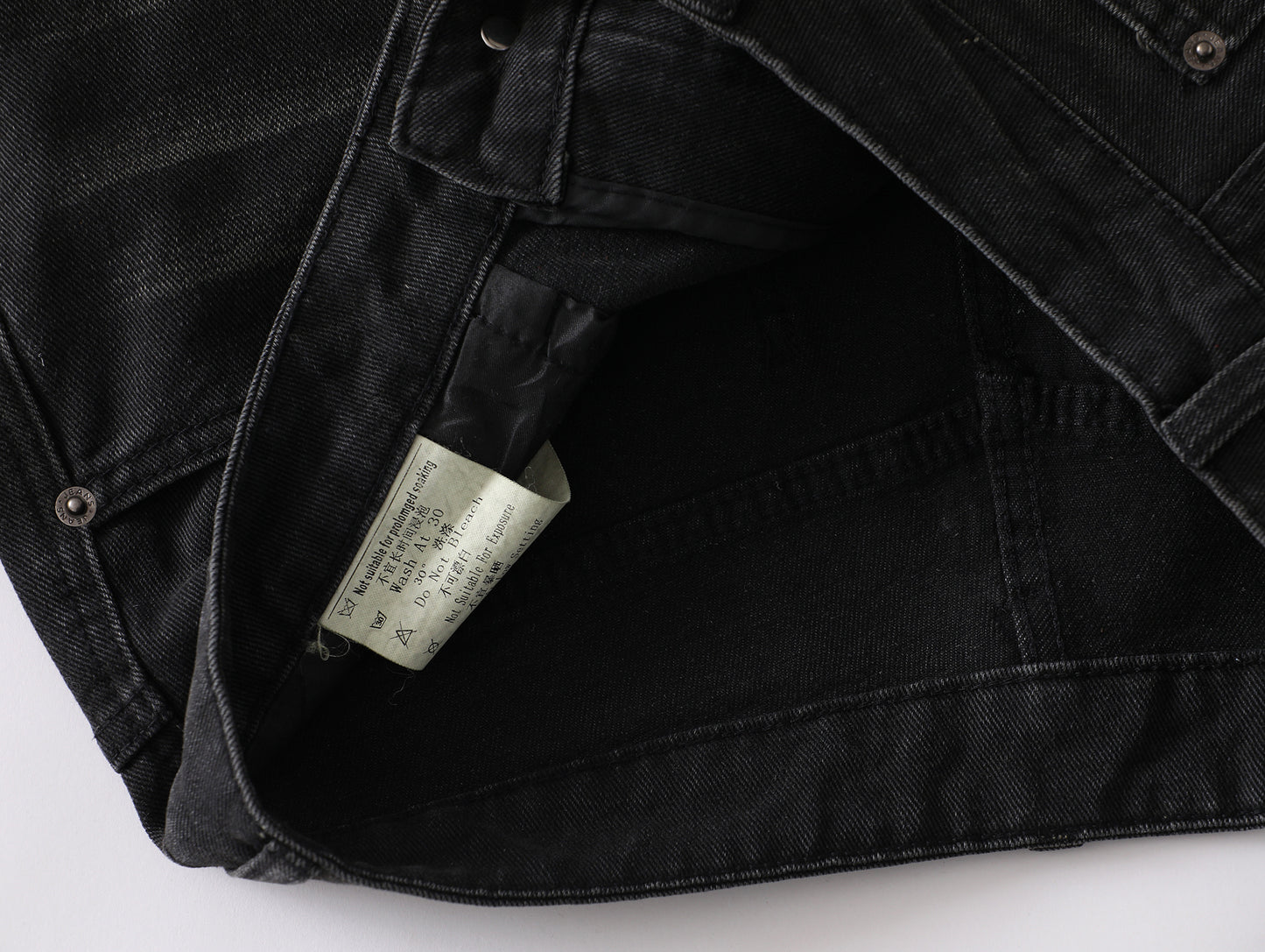 GRAYSTAR Patch Embroidered Cargo Jeans Wide Leg High Waist Washed Black Diagonal Seam Streetwear Denim Trousers | Gray Star
