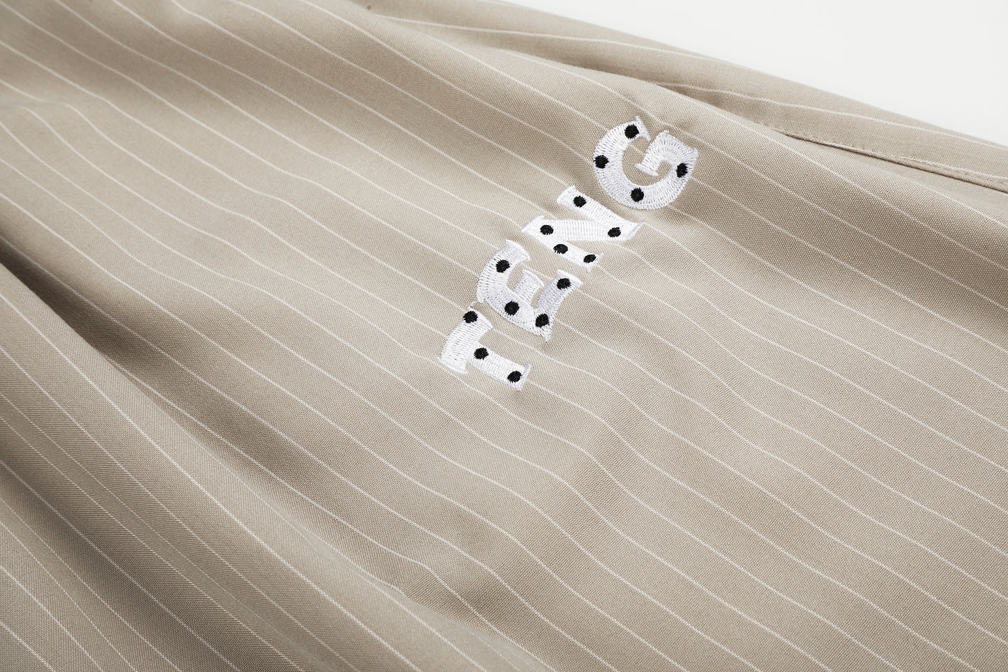 Women's TENG Embroidery Polka Dot Fold-Over Waistband Pinstripe Balloon Wide Leg Pants High Waist Casual Streetwear Trousers