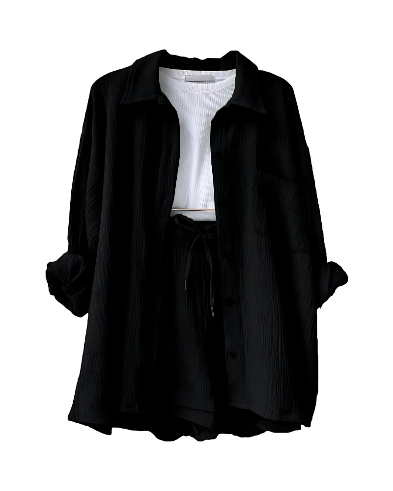 Modern Button-Up Shorts Set - Seldom Seen Styles