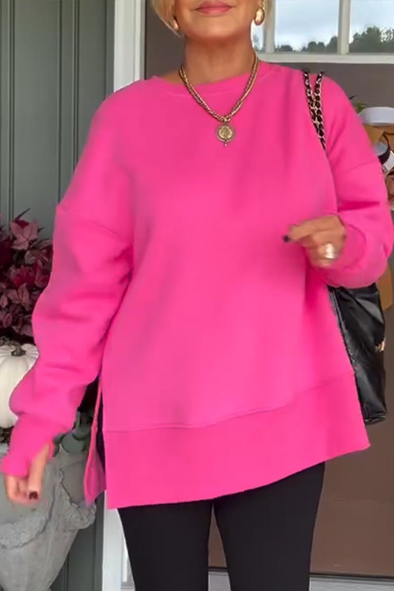 Womens Oversized Sweatshirts Crewneck Long Sleeve Tops Fleece Pullover Fall Fashion Clothes with Pocket - Seldom Seen Styles