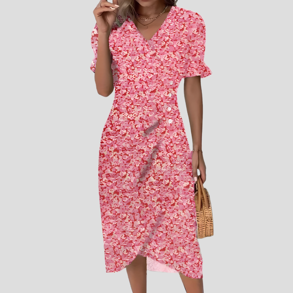 Women’s Elegant Floral Midi Dress - Seldom Seen Styles