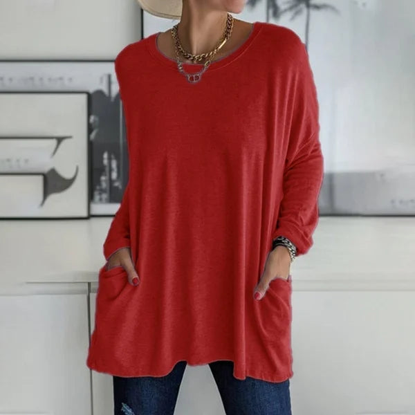 👚50% discount ✨New long-sleeved cotton T-shirt with a casual pocket - Seldom Seen Styles