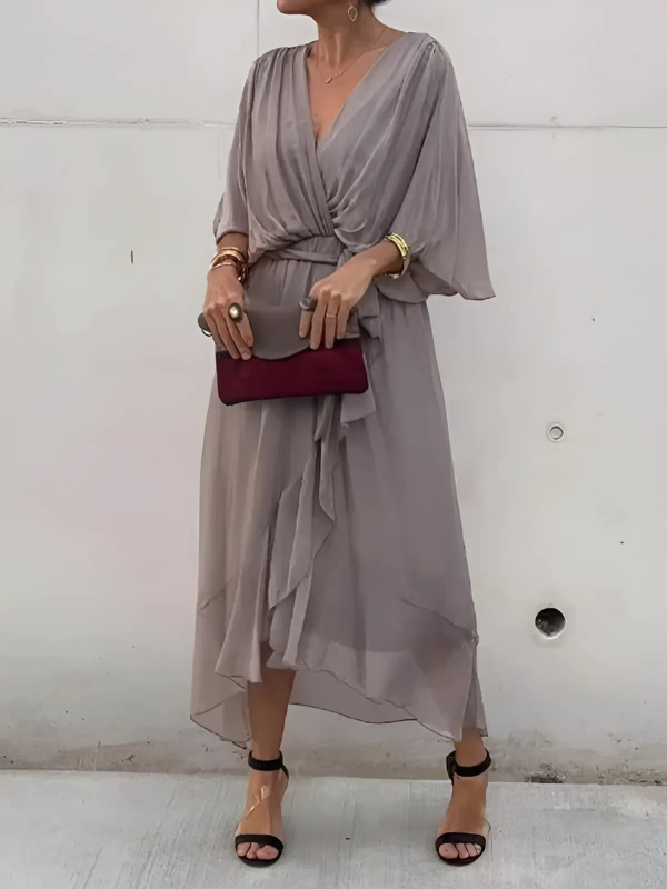 Lori™ | Timeless Wrap Midi Dress - Seldom Seen Styles