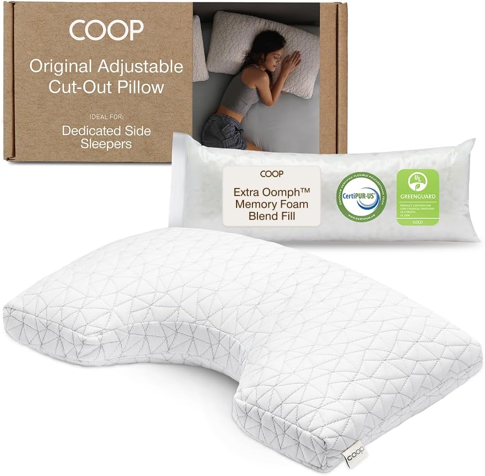 Coop Home Goods Original Adjustable Pillow, Queen Size Bed Pillows for Sleeping, Cross Cut Memory Foam Pillows - Medium Firm Back, Stomach and Side Sleeper Pillow, CertiPUR-US/GREENGUARD Gold - Seldom Seen Styles