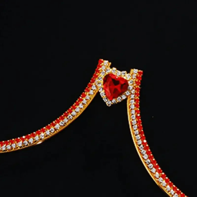 Women's Rhinestone Bra Chain Crystal Heart Body Jewelry Sexy Chest Chain - Seldom Seen Styles