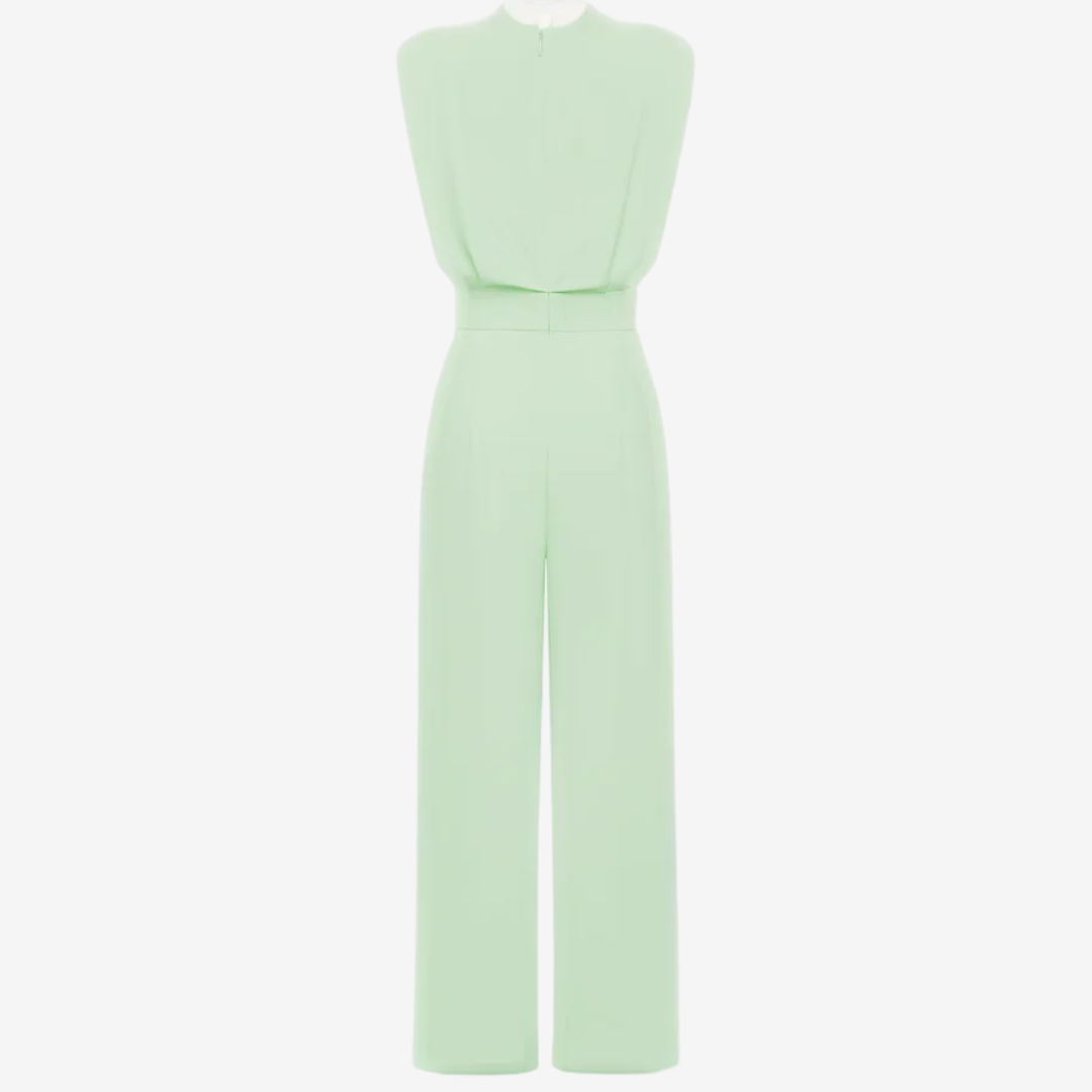 Women's Belted Jumpsuit Elegant Slim Fit Sleeveless One Piece Outfit Work Casual Summer Vacation - Seldom Seen Styles
