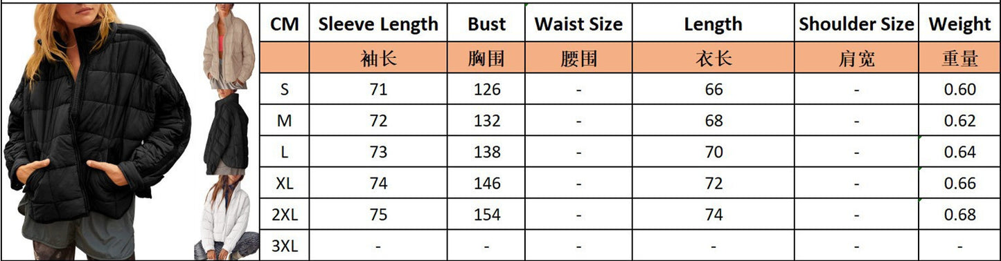 Womens Quilted Puffer Jackets Lightweight Zipper Short Padded Coat With Pockets - Seldom Seen Styles