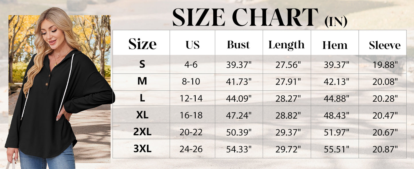 Womens Tops V Neck Button Sweatshirt for Women Pullover Long Sleeve Shirts Fall Outfits 2025 Loose Fit - Seldom Seen Styles