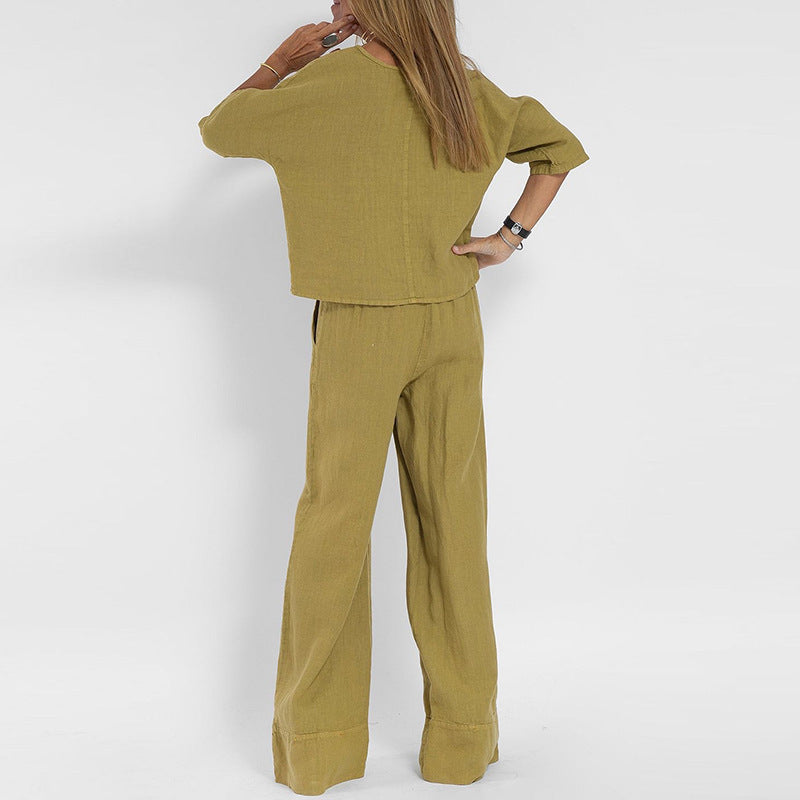 Alessia Linen Blend Relaxed Set - Seldom Seen Styles