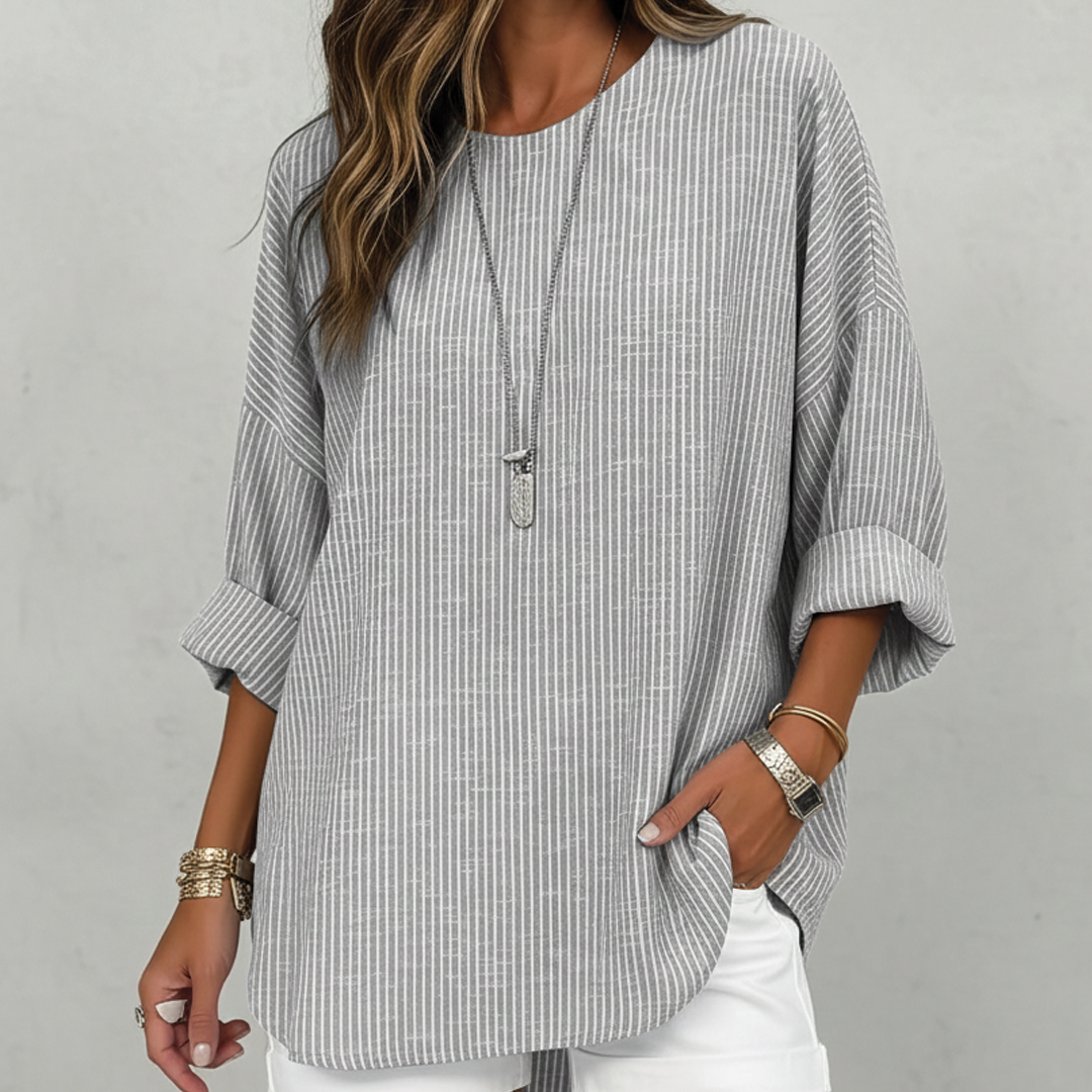 Alice - Striped Casual Blouse - Seldom Seen Styles