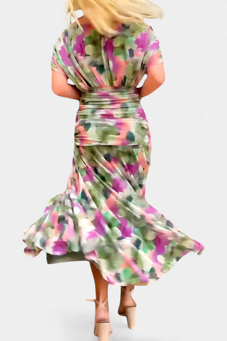Alondra™ Long Floral Dress with V-Neck - Seldom Seen Styles