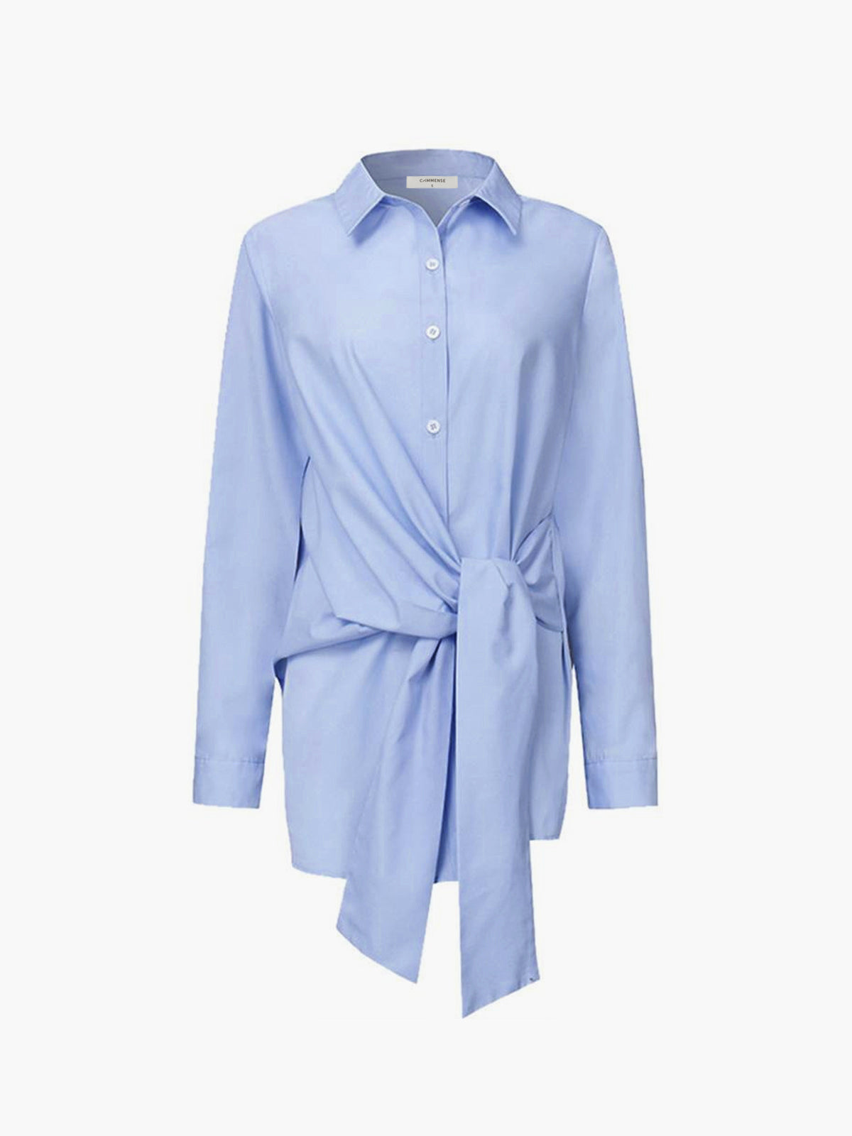 Semi-Sheer Button Down Tied Long Shirt - Seldom Seen Styles