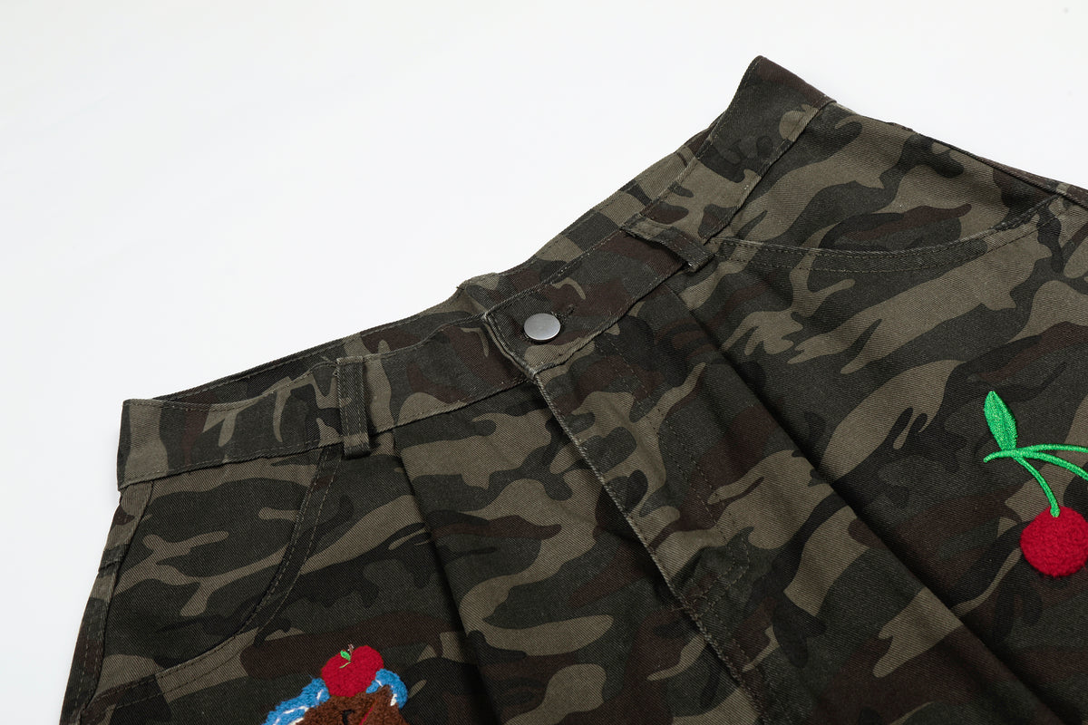 BVNTENG Camouflage Multi-Patchwork Denim Jorts - Seldom Seen Styles