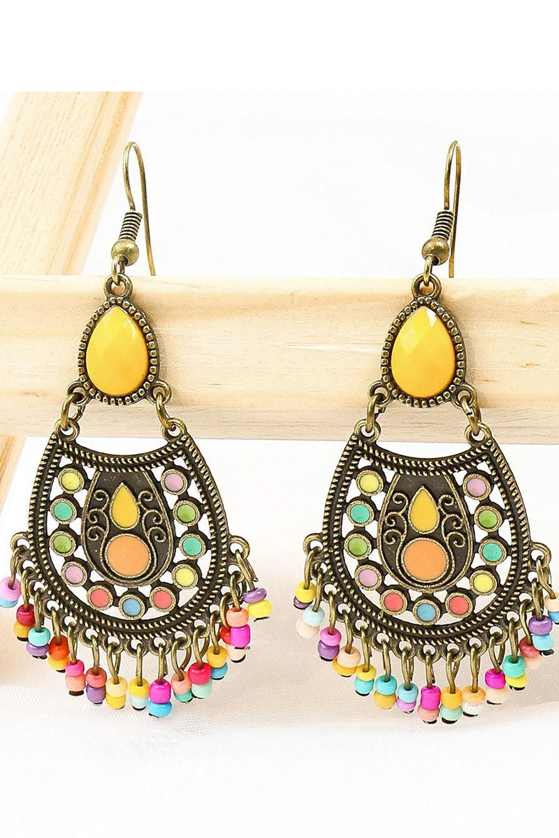 Bohemian Style Drop Shaped Long Tassel Vintage Earrings - Seldom Seen Styles