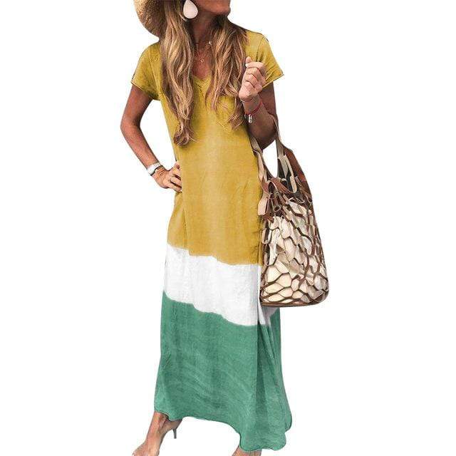 Boho Casual Multi-Colored Maxi Dress - Seldom Seen Styles