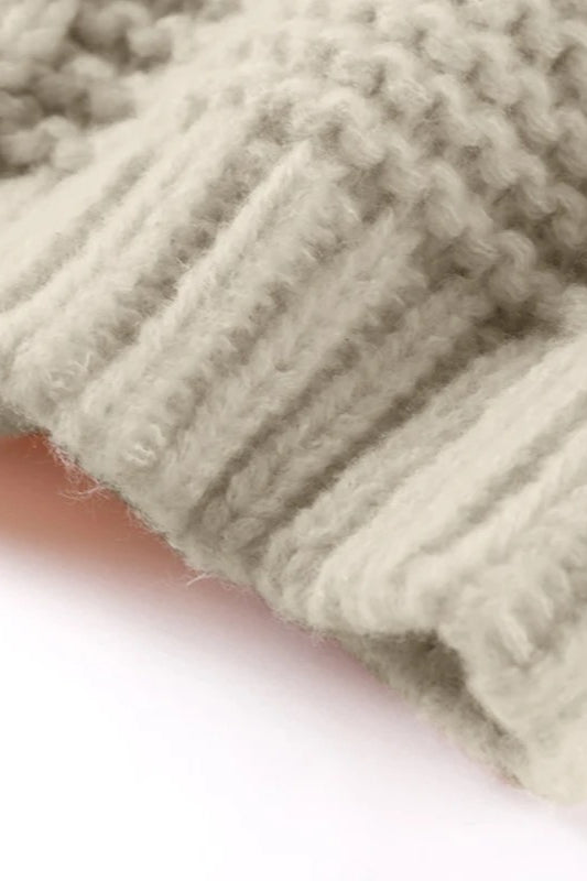 Cable Crew Neck Sweater Women's Casual Oversized Sweaters Y2K Chunky Knit Pullover Tops Loose Sleeves Crew Neck Cable Knitted Sweater Tops - Seldom Seen Styles