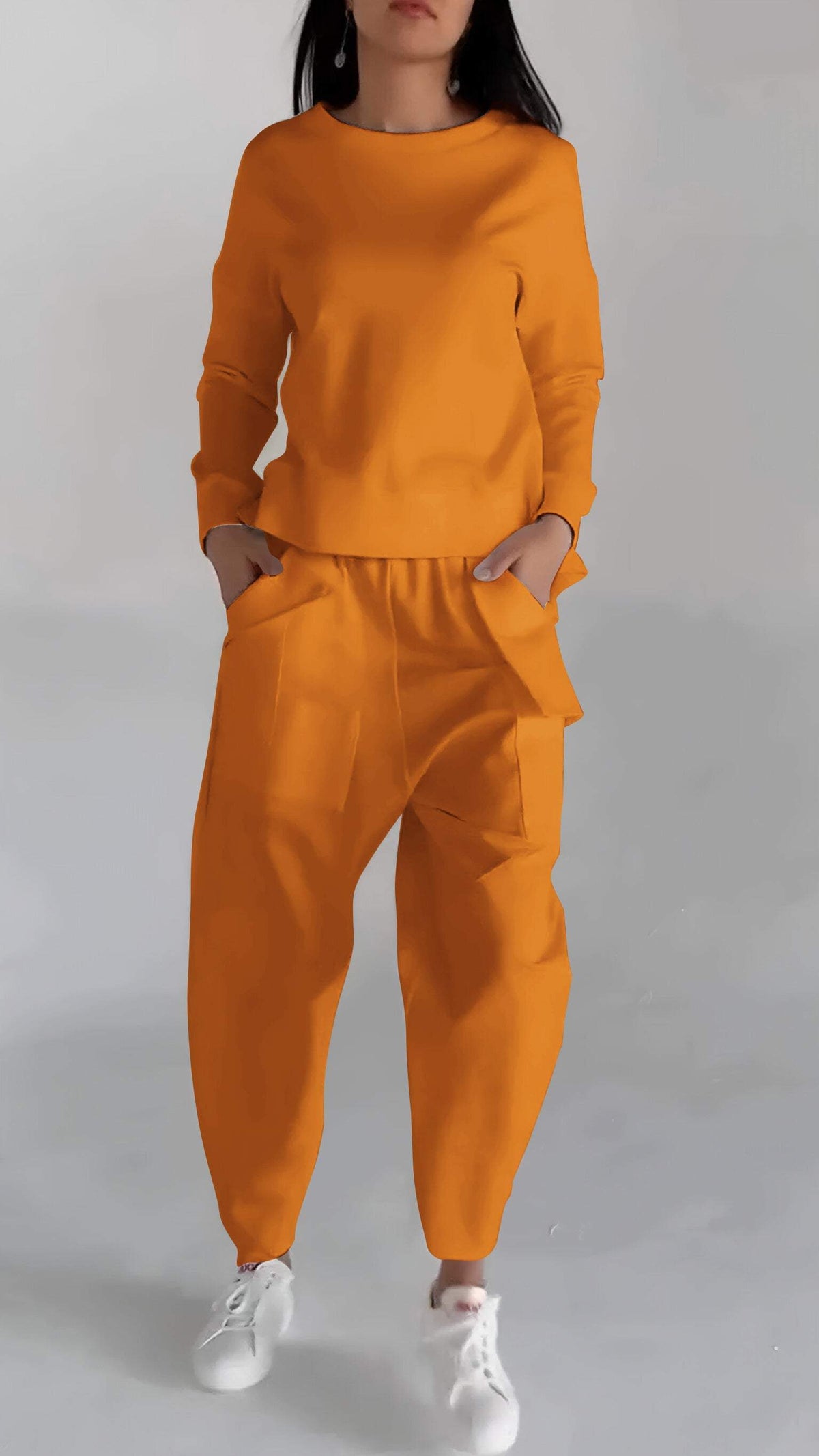 Casual Round Neck Long Sleeve Two Piece Suit - Seldom Seen Styles