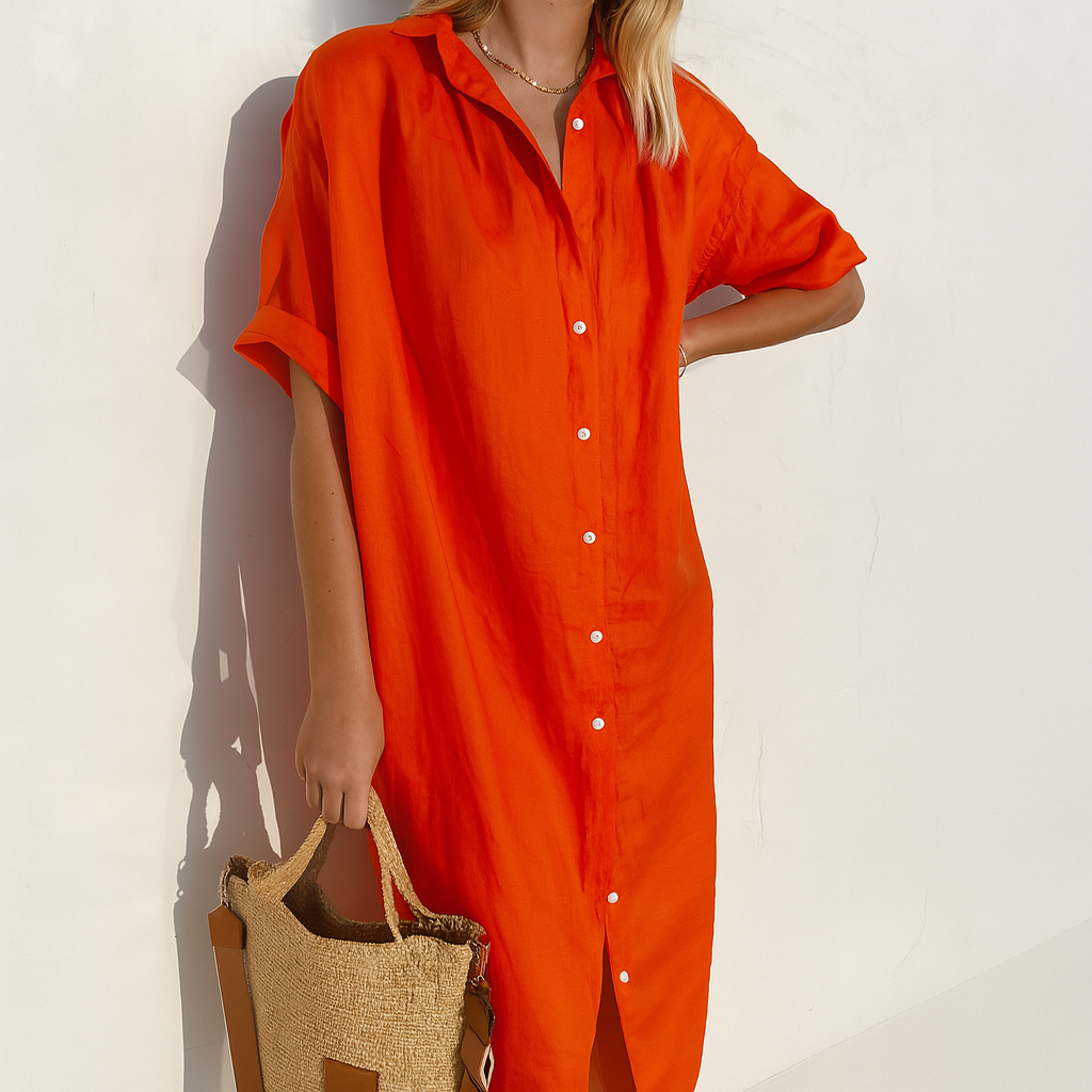Women’s Classic Versatile Outdoor Linen Shirt Dress - Seldom Seen Styles