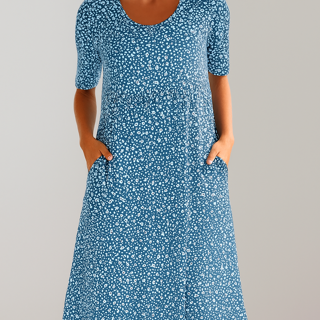 Floral High Waist Midi Dress with Pockets - Seldom Seen Styles
