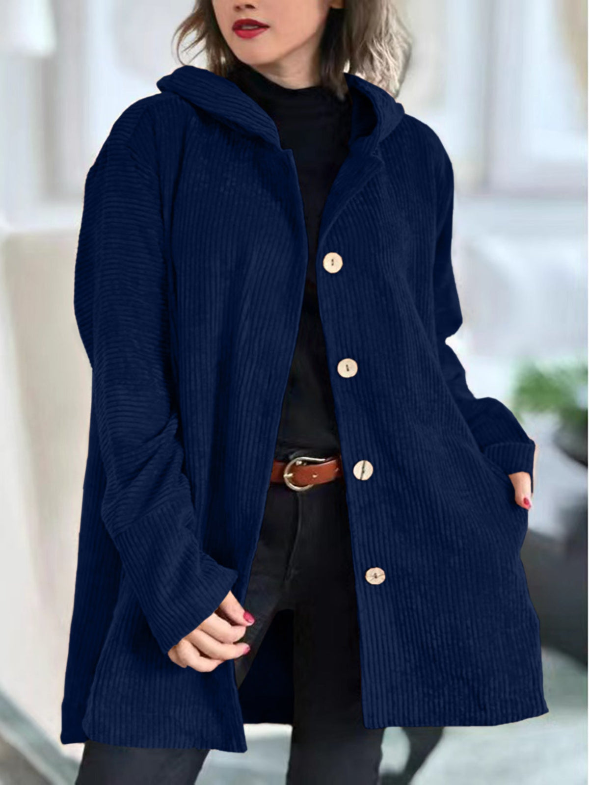 Cordio - Cozy Corduroy Hooded Jacket - Seldom Seen Styles