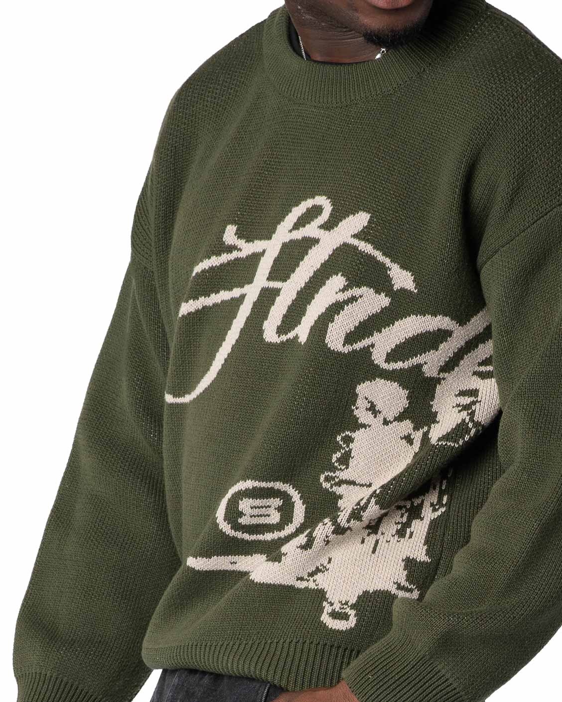 Echoes Knit Sweater Olive - Seldom Seen Styles