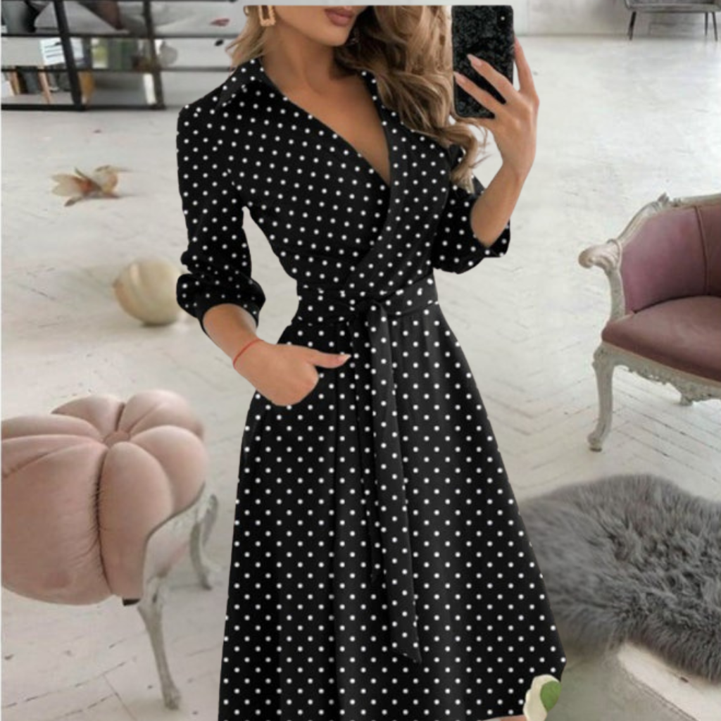 Graceful Tied-waist Midi Dress Flattering Comfort for Every Occasion - Seldom Seen Styles