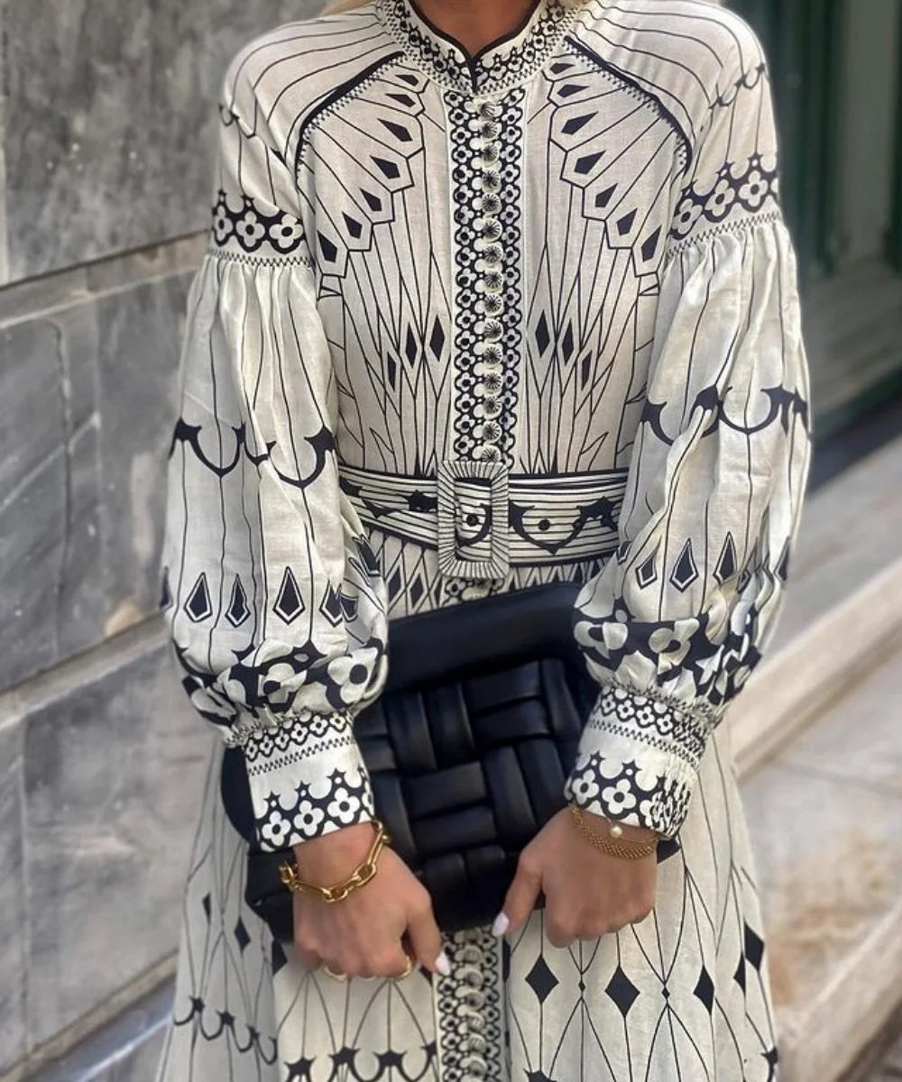 Holiday Boho Border Printed Maxi Dress - Seldom Seen Styles