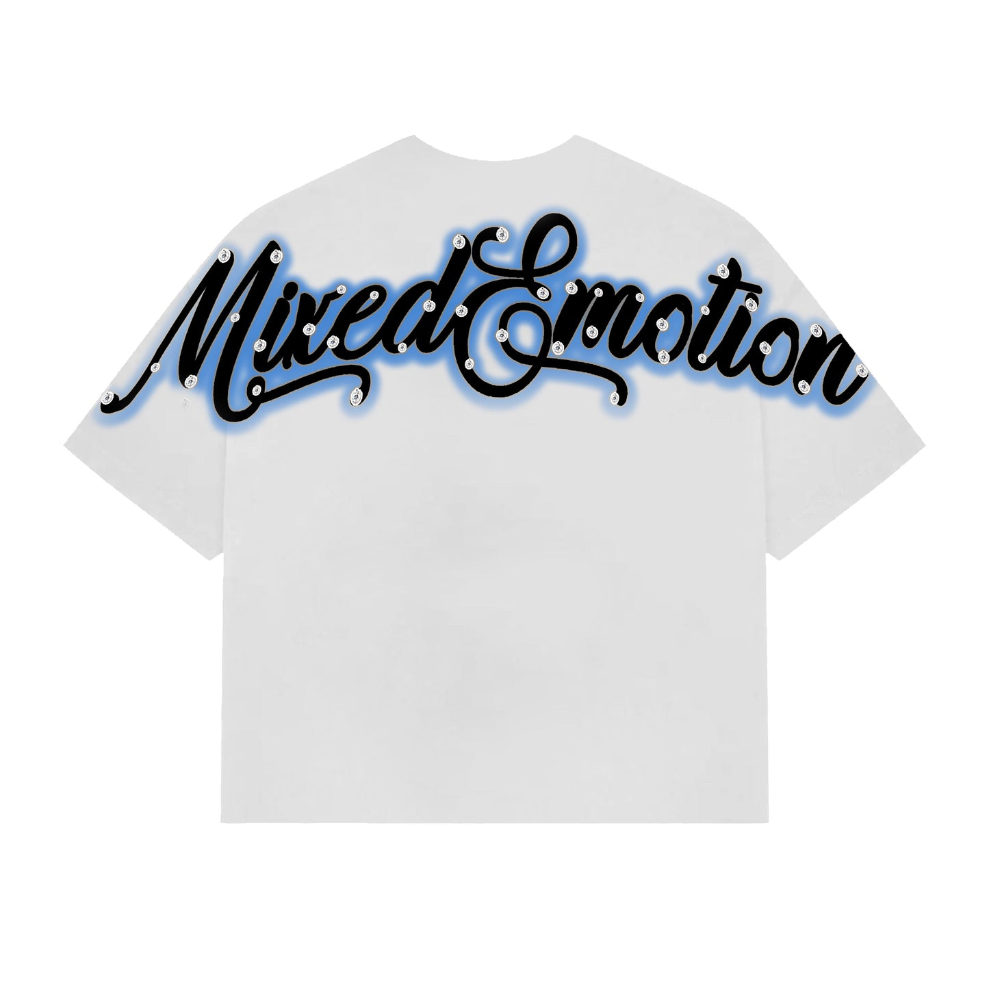 Blue “Rhinestone” Cropped Shirt - Seldom Seen Styles