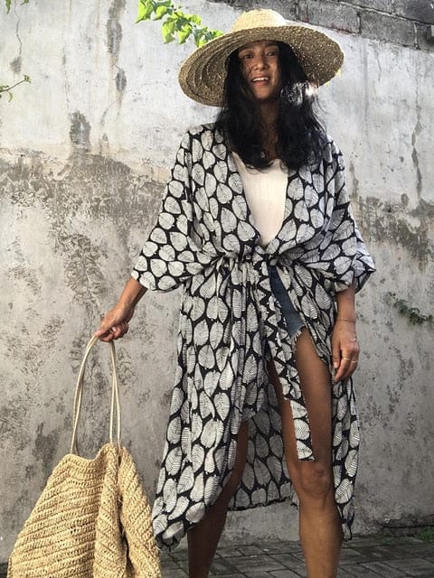 Long Floral Kimono Swimsuit Cover Up - Seldom Seen Styles
