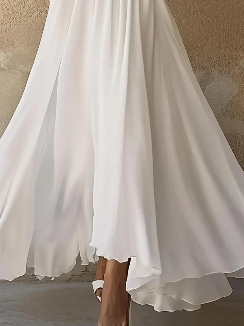 Women's Wedding Guest V Neck Long Sleeve Maxi Dress - Seldom Seen Styles