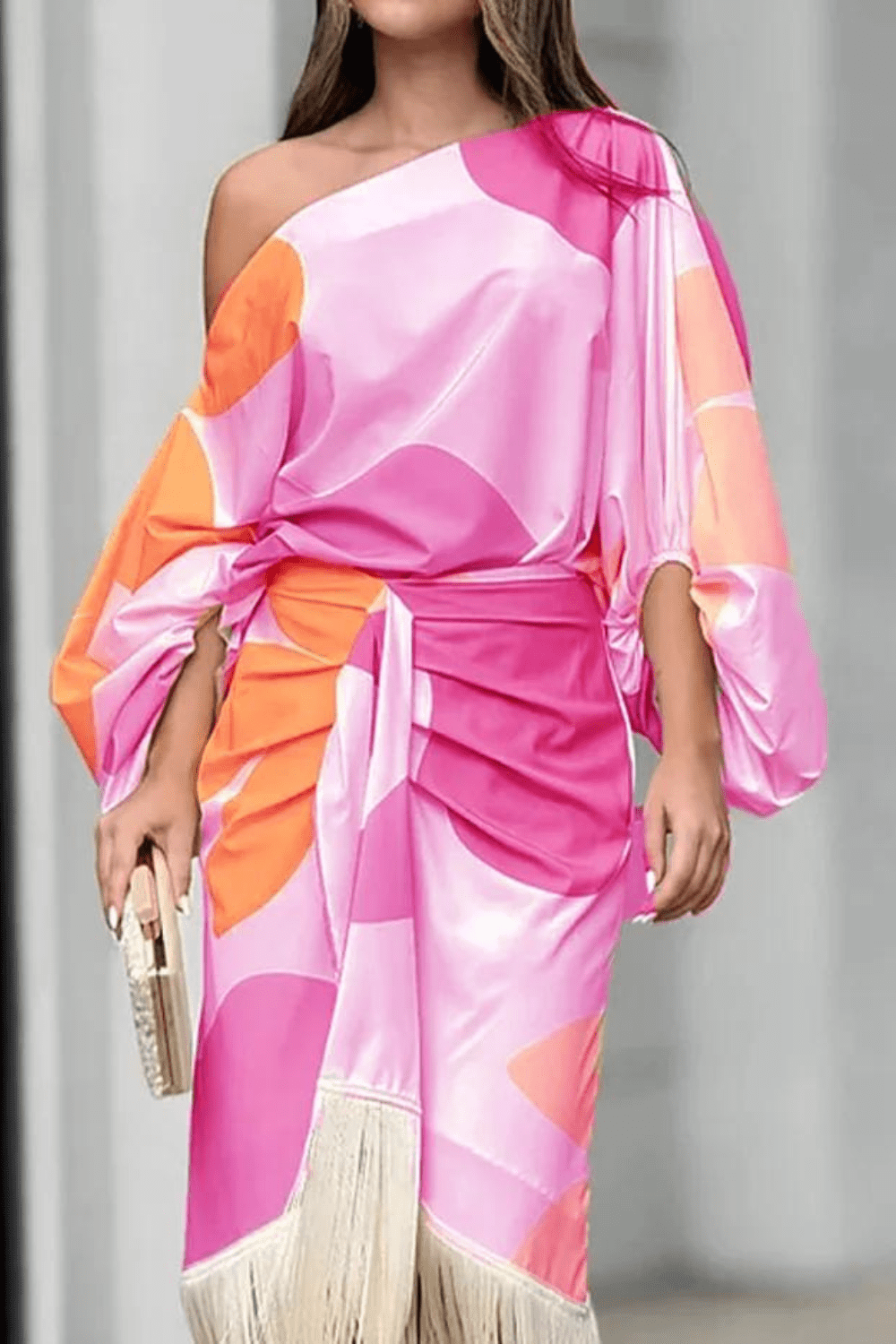 Maisie | Women's One-Shoulder Wrap Midi Dress - Seldom Seen Styles
