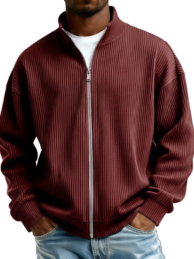 Men's Full Zip Mock Neck Chunky Knit Sweater Jacket Casual Warm Pullover Autumn Winter Knitwear - Seldom Seen Styles