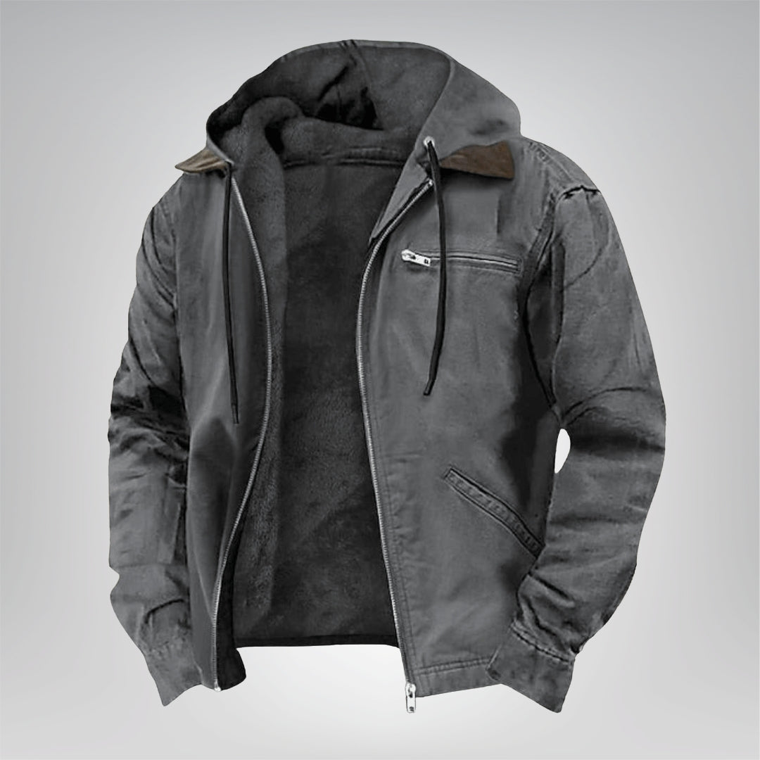 Mens Heavyweight Winter Hoodie Jacket Stylish Zip Up Warm Fleece Sherpa Lined Coats With Pockets - Seldom Seen Styles