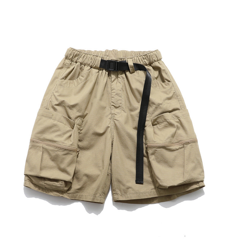 Loose Fit Cargo Shorts Elastic Waist Multi Pocket Drawstring Casual Summer Streetwear Unisex Wide Leg Shorts | Kaji Cargo