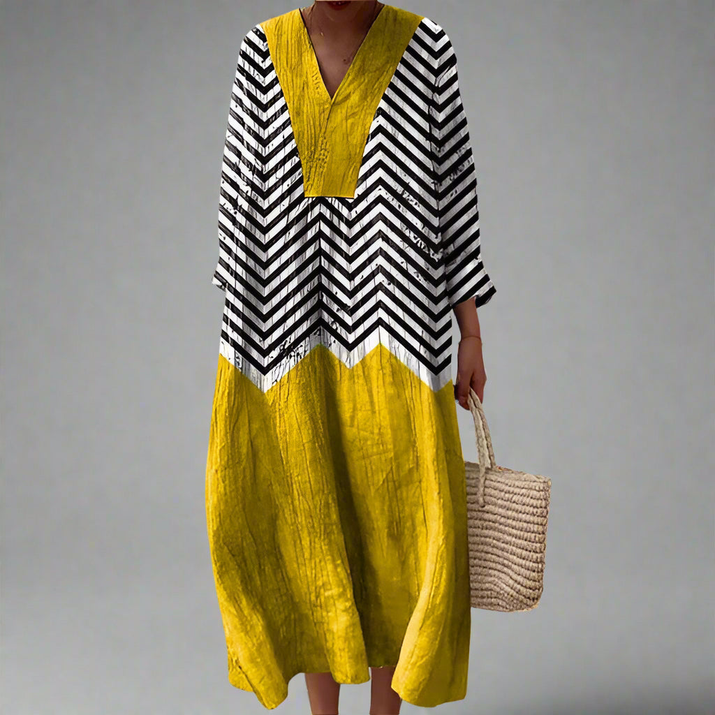 Women's Oversized Smocked Long Sleeve Boho Dress Spring Summer Casual Floral Print V Neck Maxi Dresses for Women - Seldom Seen Styles