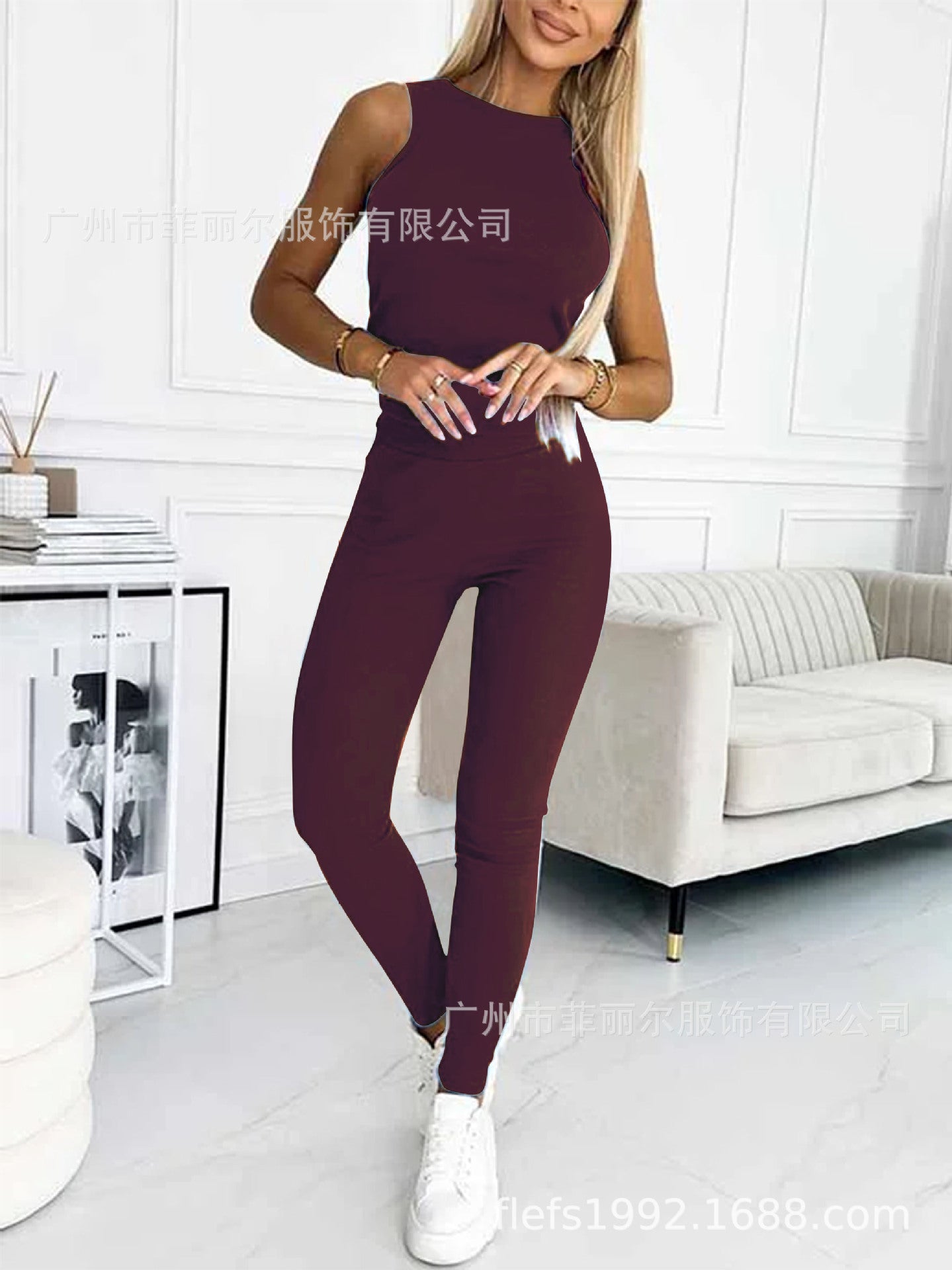 Women's Three Piece Lounge Set Hooded Sweatshirt Tank Top and Leggings Matching Tracksuit Casual Athleisure Outfit