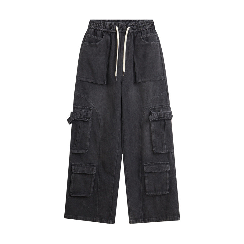 High Street HipHop Dance Straight Leg Jeans Loose American Style Casual Trendy Denim Pants | HipHop Straight Jean