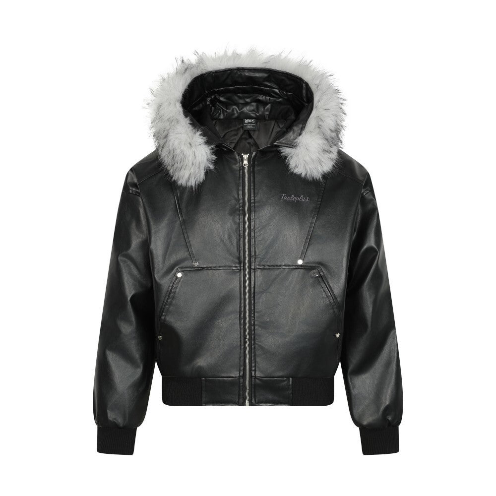 Women's High Street Letter Embroidery Removable Fur Collar Puffer Jacket Warm Oversized Winter Cotton Coat Unisex | Fur Collar Puffer