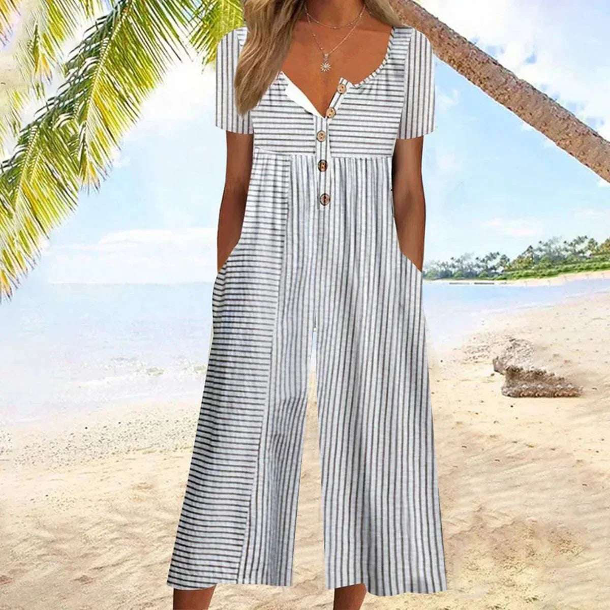 Cassidy - Button-Front Jumpsuit - Seldom Seen Styles