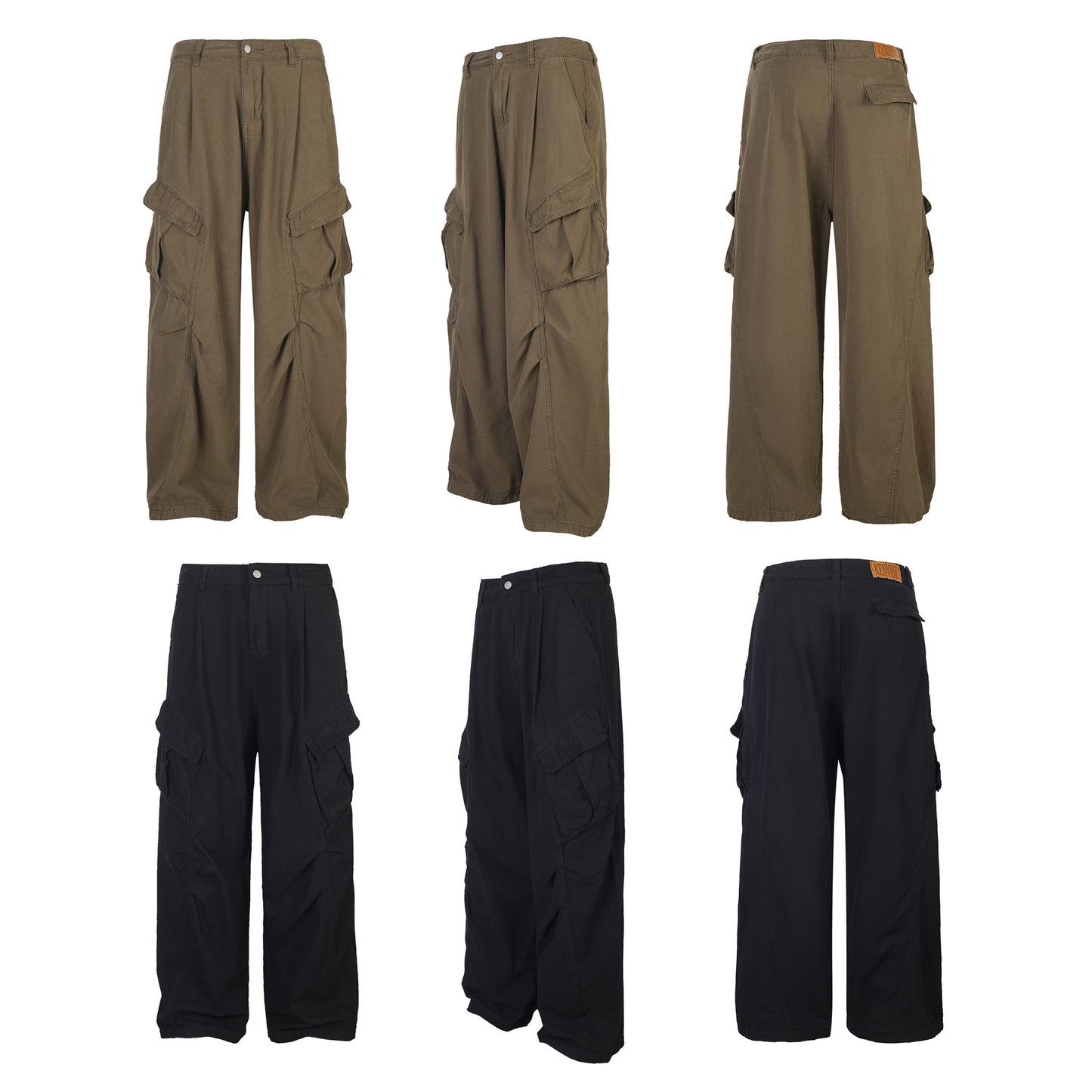 Cargo Wide Leg Pants Multi-Pocket Loose Fit Straight Leg Streetwear Couple Casual Vintage Patchwork Trousers | Cargo Wide Pants