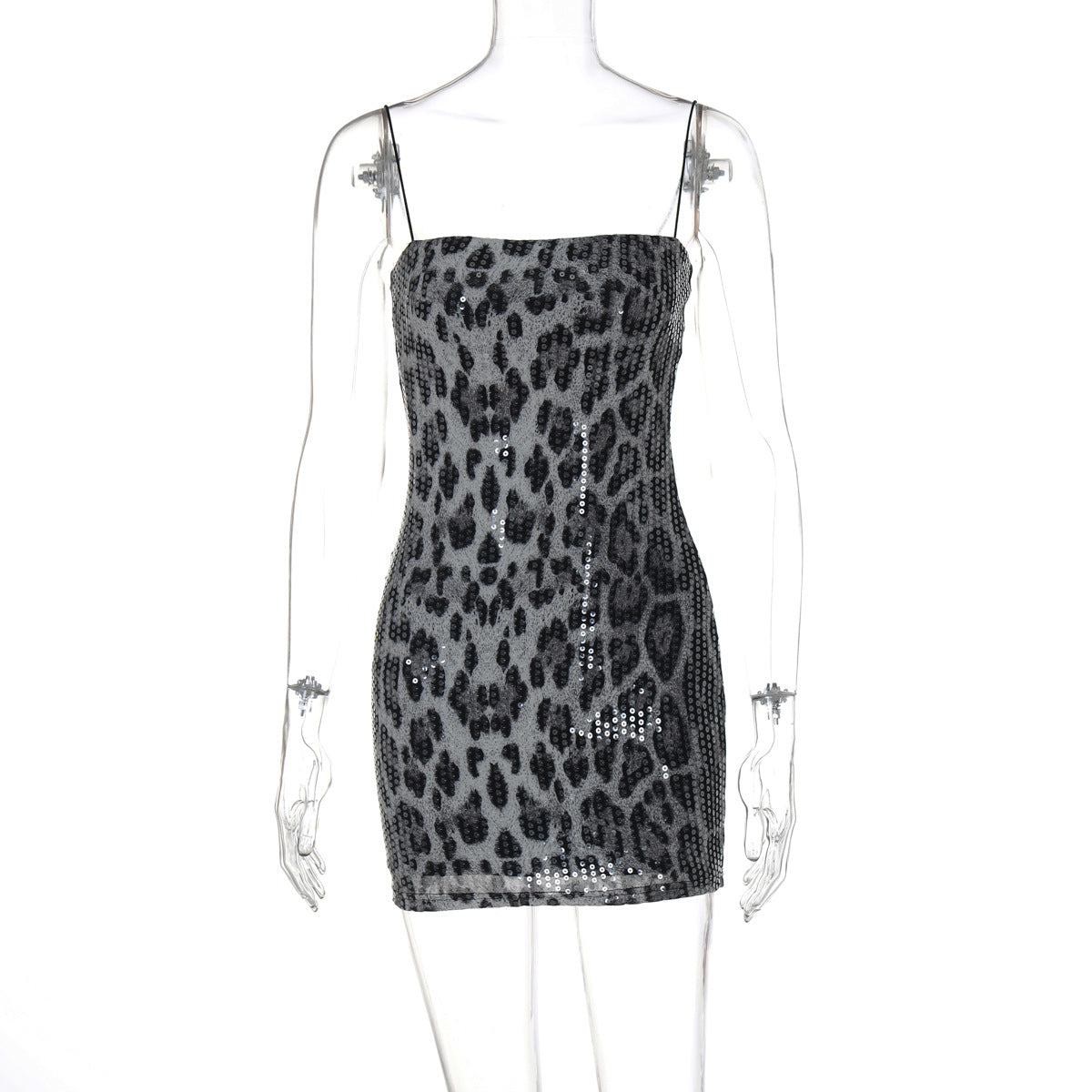 New fashion leopard print street style nightclub versatile suspender bead dress women's clothing - Seldom Seen Styles