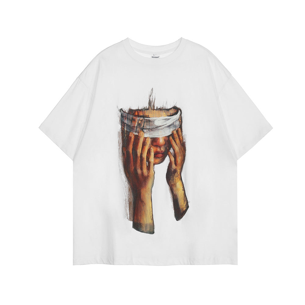 DARKAGE Oil Painting Blindfolded Figure Heavyweight Tee