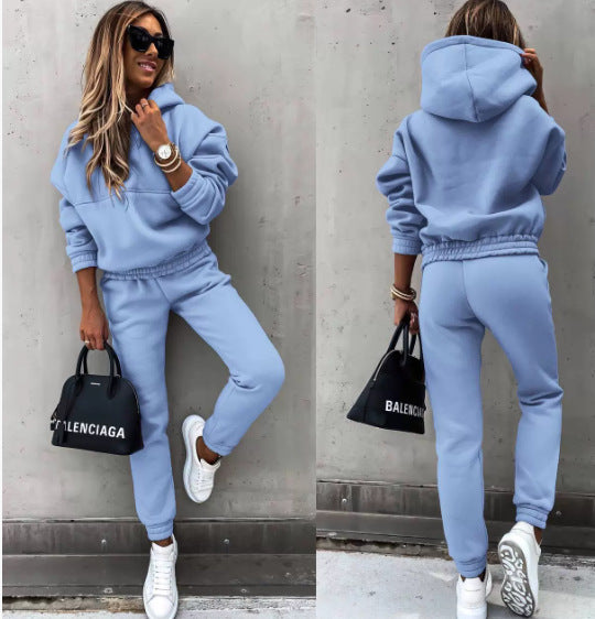 Women's Fleece Hoodie and Jogger Set Oversized Tracksuit Two Piece Lounge Set Casual Sweat Suit
