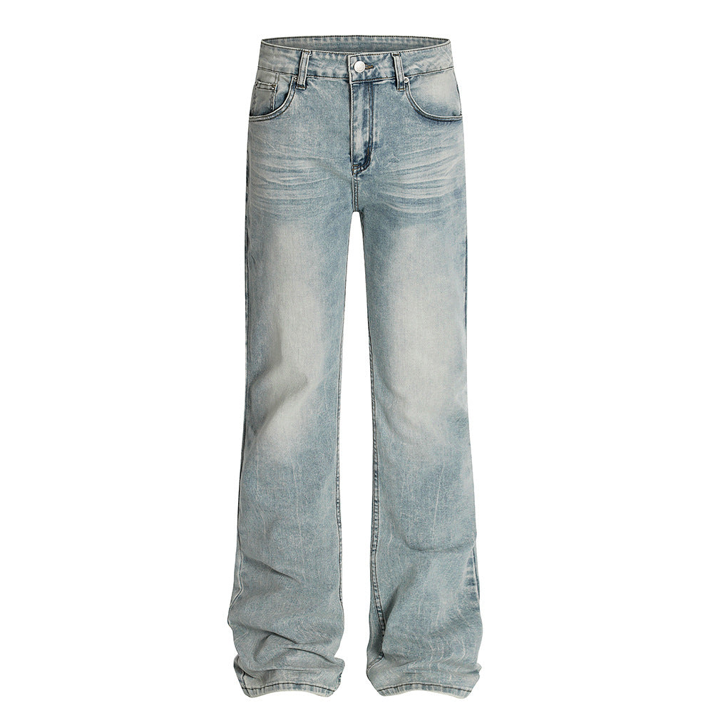 DARKAGE Vintage Wash Black Flared Denim Jeans